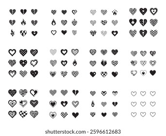 heart shape icon set design