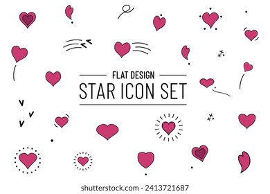 Heart Shape Icon Set - Different Vector Illustrations Isolated On White Background