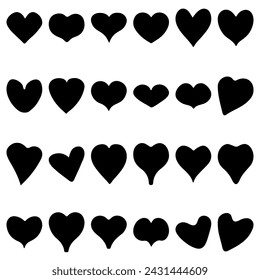 Herzform-Symbolsatz. Valentinstag flaches Design