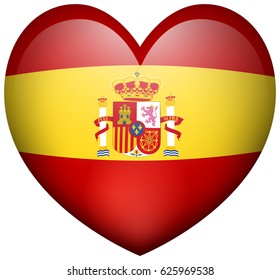Icono de forma de corazón para la ilustración de la bandera de España