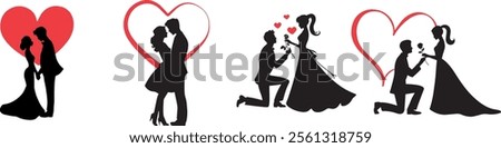 heart shape icon vector couple love art for valentine bride and groom propose