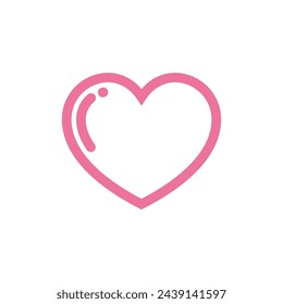 Heart Shape Icon Vector Template Illustration Trendy Design