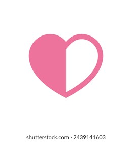 Heart Shape Icon Vector Template Illustration Trendy Design