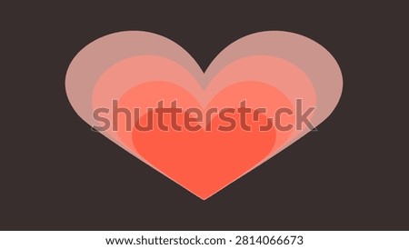 Heart shape illustration with a beautiful layered gradient design symbolizing love and affection Ideal for romantic themes Valentines Day and expressions of warmth