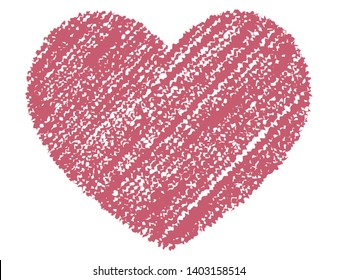 Heart shape illustration (handwriting style / Colored pencil stroke)