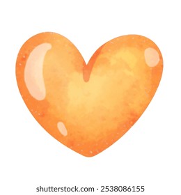 Heart shape illustration, love symbol vector, hand drawn watercolor style illustration