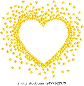 Ilustración de forma de corazón para la Plantilla de saludo del día de San Valentín con estrellas sobre fondo transparente