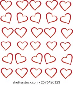 Heart shape images in a row