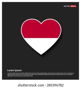 Heart Shape Indonesia Flag