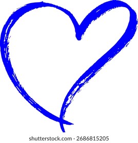 Heart Shape Ink Brush Stroke Drawing Vector Set