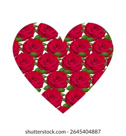 forma do coração dentro preenchido com rosas cor vermelha rosas coração preenchido