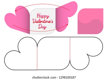 Heart Shape Invitation Card die cut template