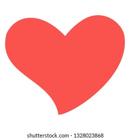 Heart shape isolated on white background simple flat designfor web or app ui design