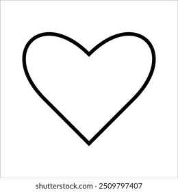 Forma do coração Isolado no fundo branco. ícone do amor ilustração vetorial