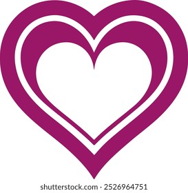 Heart shape isolated on white background. vector illustration.