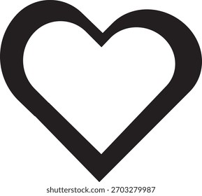 Forma del corazón aislada en el fondo blanco en negro