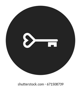heart shape key icon vector isolated