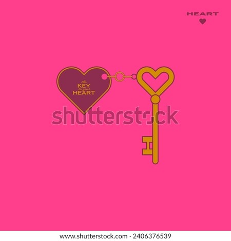 Heart Shape Key. A Heart symbol. Vector Heart sign. Love symbol.