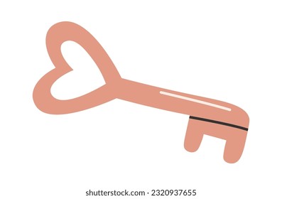 Heart Shape Key Vector Illustration