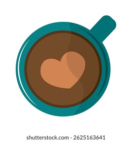 Heart shape latte art Vector illustration