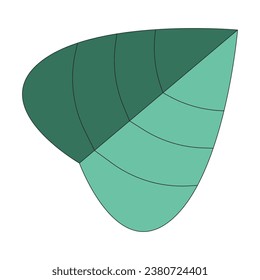 Heart shape leaf 2D linear cartoon object. Foliage environment isolated line vector element white background. Botany nature. Exotic plant. Gardening houseplant color flat spot illustration