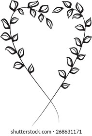 heart shape with leaf icon design