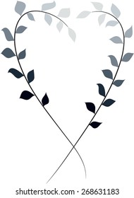 heart shape with leaf icon design