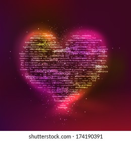 Heart shape from letters - typographic 