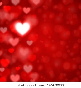 Heart shape and light vector background. Valentines day. Eps 10.