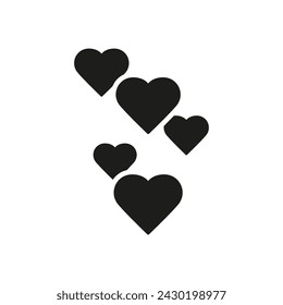 Heart Shape Like Button Silhouette Icon. Love, Happy, Romance Symbol. Social Media Notification Glyph Pictogram. Valentine Day Solid Sign. Isolated Vector Illustration.