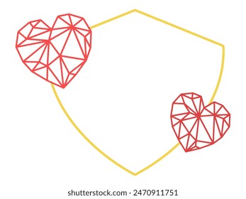 Heart Shape Line Art Frame Background