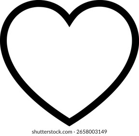 Icono del arte de la línea de la forma del corazón aislado en fondo blanco