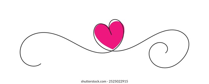 heart shape line art vector,  love continues line art, love vector illustration, one line art with love vector