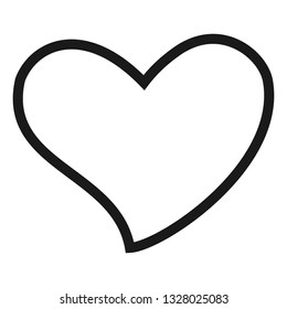 Heart shape line style design isolated on white background simple flat designfor web or app ui design