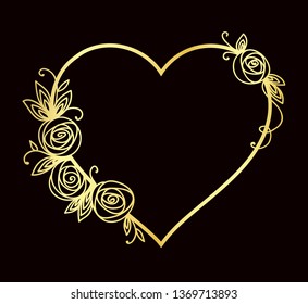Heart shape line. Valentines day, wedding, birthday design. Isolated outline art