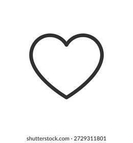 Forma del corazón, icono lineal. Amor, cuidado y Asistencia emocional. Línea con trazo editable.