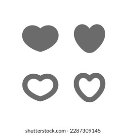 Heart shape linear icons. Love symbols.