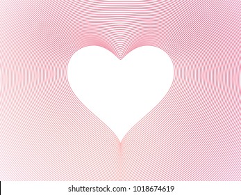 Heart shape lines wave pattern in pink color with space for text for frame, background or vector design element in valentine day or love concept.