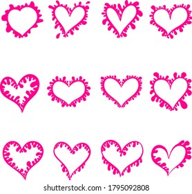 Heart Shape Liquid Coffee Stain Shape with Drips Illustration