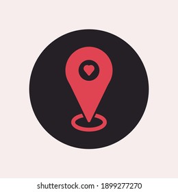 Heart shape and location icon design vector illustration l