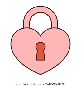 Concepto de bloqueo de forma de corazón. Candado en forma de corazón bloqueado