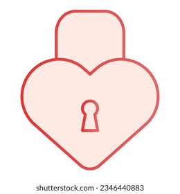 Heart shape lock flat icon. Love padlock pink icons in trendy flat style. Closed lock gradient style design, designed for web and app. Eps 10