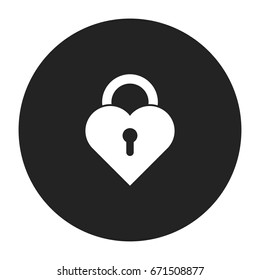 heart shape lock icon vector isolated