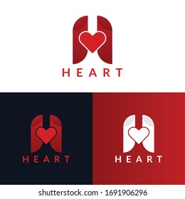 Heart Shape Logo Design Template. Happy Valentines Day Concept.