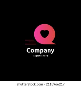 heart shape logo, love icon inspiration design for speed dating communication app.