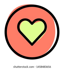 Heart shape logotype for smartwatches for measuring pulse rate