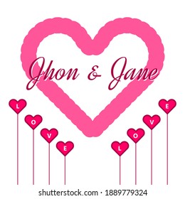 Heart Shape Love Banner Poster Card Illustration Vector Template