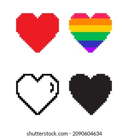 Herzform Liebessymbol. Rainbow-Herz, lgbt-Community-Schild. Vektorgrafik