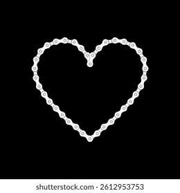 Heart Shape, Love Icon Symbol, Composed by Silhouette of the Chain of the Motor, Motorcycle, Bike, Bicycle or Machine, can use for Logo Type, Apps, Website, Art Illustration or Graphic Design Element