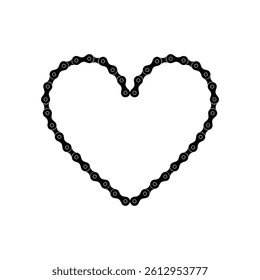 Heart Shape, Love Icon Symbol, Composed by Silhouette of the Chain of the Motor, Motorcycle, Bike, Bicycle or Machine, can use for Logo Type, Apps, Website, Art Illustration or Graphic Design Element